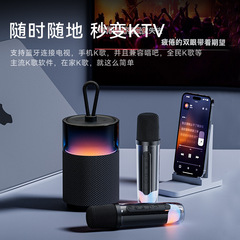 New Bluetooth Speaker Wireless Karaoke Speaker Portable with Microphone for Singing RGB Lighted Small Audio Wholesale