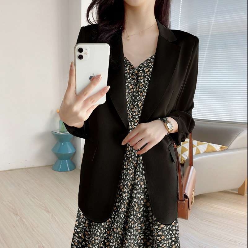Xz110-Thin Suit Korean Style Elegant Work Clothing Slim Elastic Satin Three-Quarter Sleeve Suit Sun Protection Shirt Jacket for Women Xz110-Thin Suit Korean Style Elegant Work Clothing Slim Elastic Satin Three-Quarter Sleeve Suit Sun Protection Shirt Jacket for Women