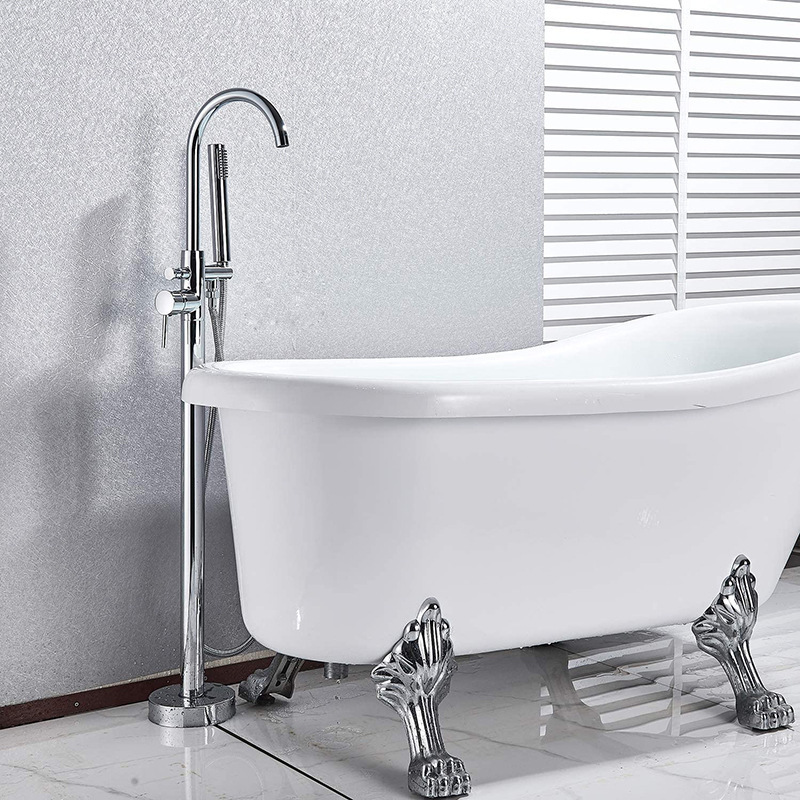 Gap Freestanding Bathtub Shower Mixing Faucet Claw Foot Bathtub Shower Faucet with Manual Sprayer