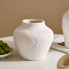 简约创意陶瓷花瓶插花摆件高级感小众磨砂质感轻奢花瓶陶瓷摆件