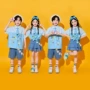 儿童运动会小学生拼接合唱服