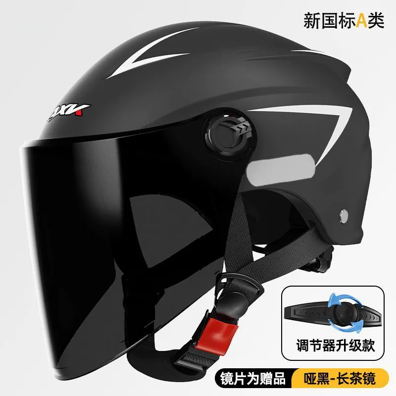 Новый национальный стандарт безопасности, сертифицированный мотоциклетный шлем, мужской электромобиль, летняя защита от солнца, полушлем, всесезонный защитный шлем A