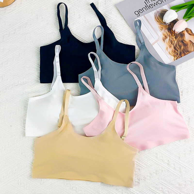 Thin Tube Top with Breast Pads, Small Vest, Women's Bottoming Sling, Short Wire-Free Bra, Student Girl's Intimates, Chest Wrap