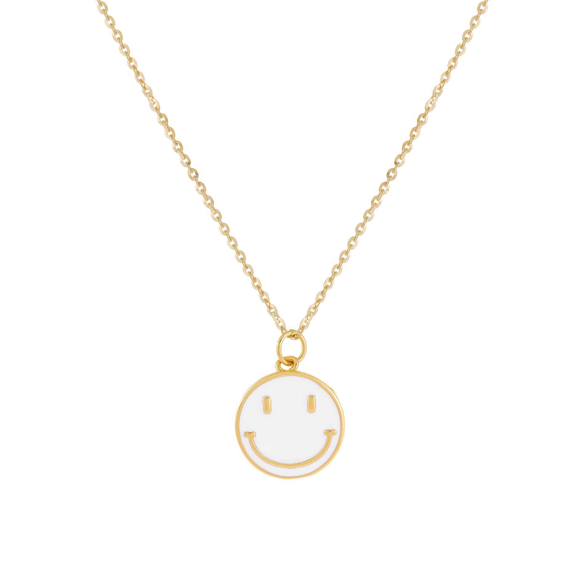 Summer New Smiley Face Copper Necklace 18K Color Preserving Jewelry Dripping Oil Smiling Face Clavic