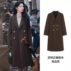 明星王楚然同款棕色西装外套女2025年早秋新款设计感小众西服套装