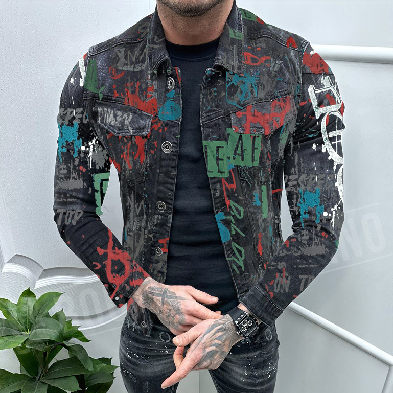 Veste en jean imprimée américaine haut de gamme pour homme de marque de mode printemps et automne 2024 nouvel article 3655_voghion.com