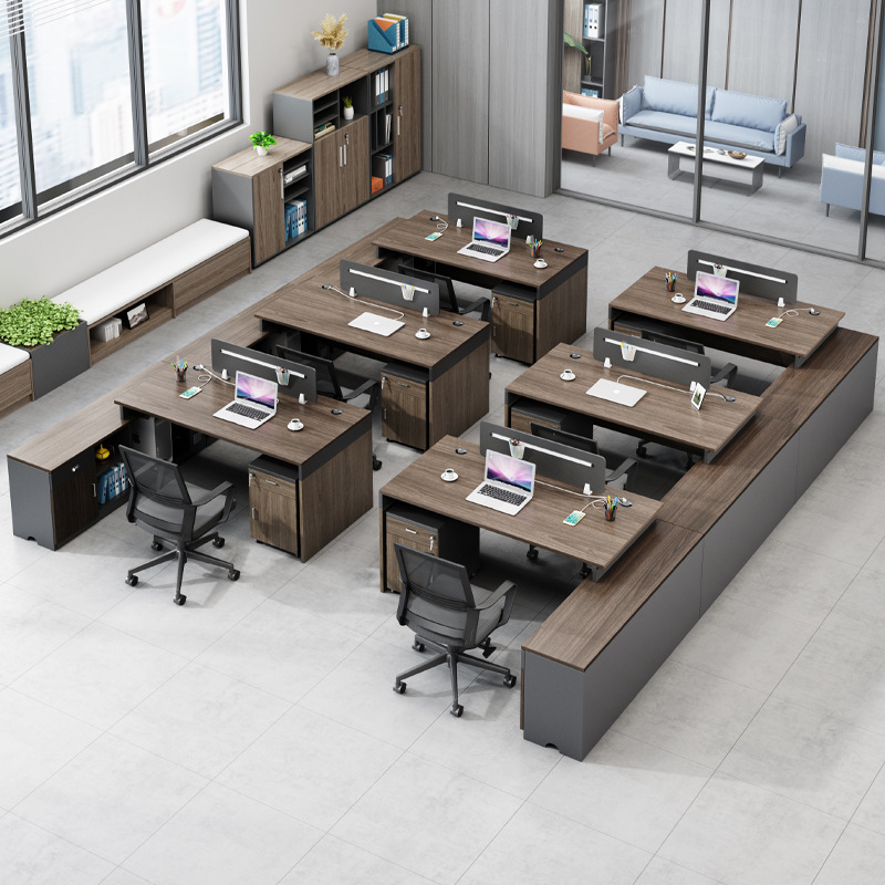 Escritorio financiero mesa de personal y silla combinación empresa 4 personas 6 doble mesa de oficina simple mesa de personal de oficina