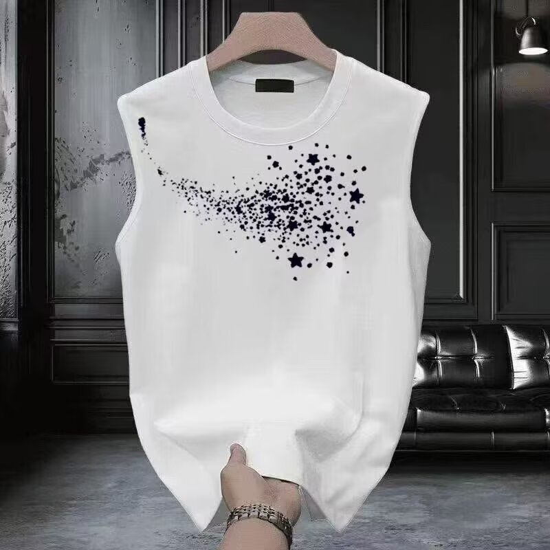 Men's Cartoon Embroidery Sleeveless Tank Top | Loose Fit Summer Streetwear | Comfortable Daily Casual Vest_viptrois.com