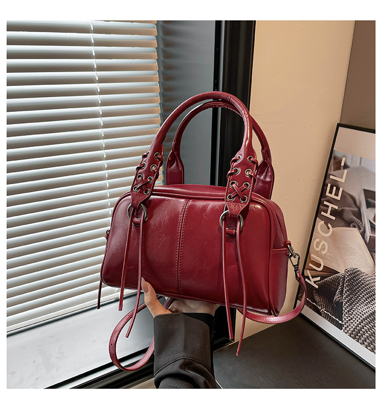 Europa y los Estados Unidos de moda de cuero suave bolso de mano para mujeres 2025 nuevo retro transfronterizo bolso de hombro Boston