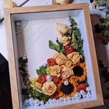 木质干花相框diy立体中空5CM收纳制作保存满天星纸巾玫瑰花标本画