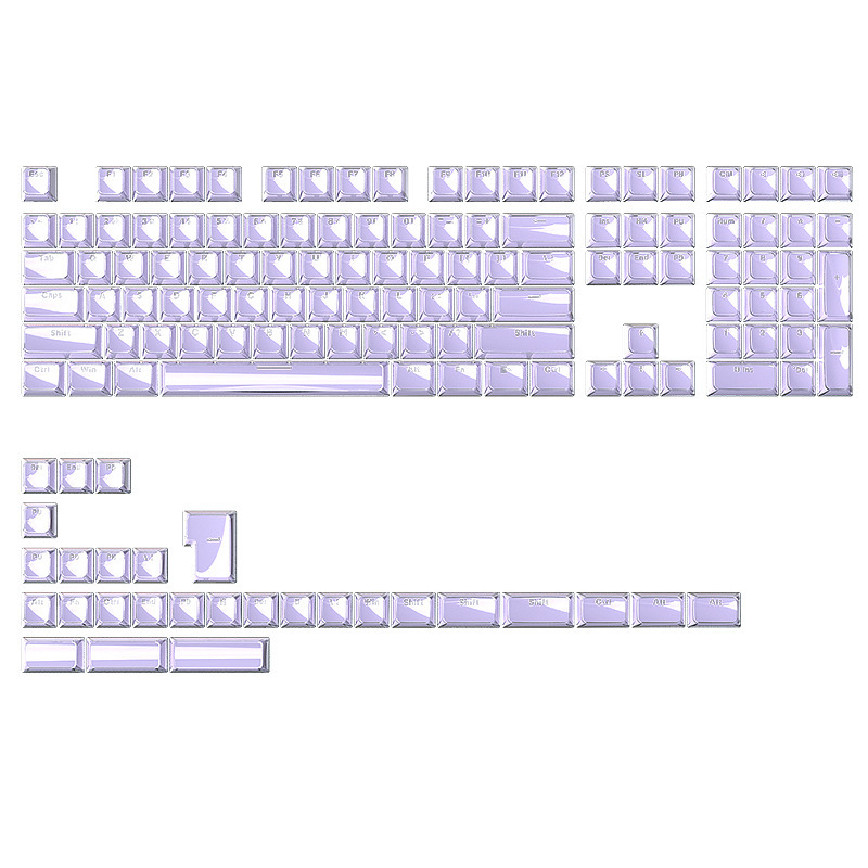 クロスボーダー在庫卸売アマゾンゼリーパープルキーキャップ0EM高さ小型フルセット136キーPC透明磁気軸キーボード|undefined