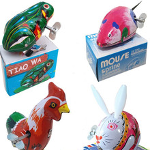 廠家直供上鏈鐵皮青蛙玩具發條跳跳公雞老鼠地攤貨源活動贈品批發