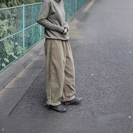 灯芯绒松紧腰宽松直筒裤Corduroy Elastic Waist Casual Pants