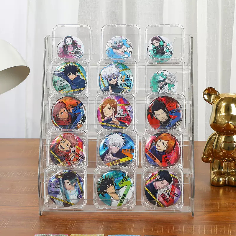 透明亚克力多层动漫周边展示架吧唧收纳盒眼影塑料美甲店海报展架