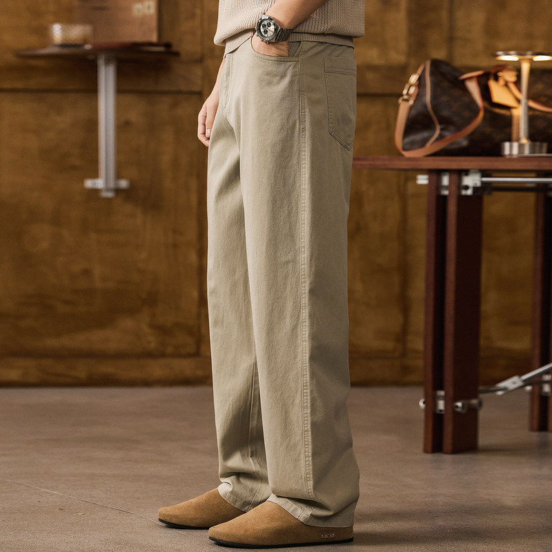 52.4% Lyocell Drapey Thin Straight-Leg Work Pants for Men, Spring Trendy Brand Loose Fit Men's Casual Pants 52.4% Lyocell Drapey Thin Straight-Leg Work Pants for Men, Spring Trendy Brand Loose Fit Men's Casual Pants