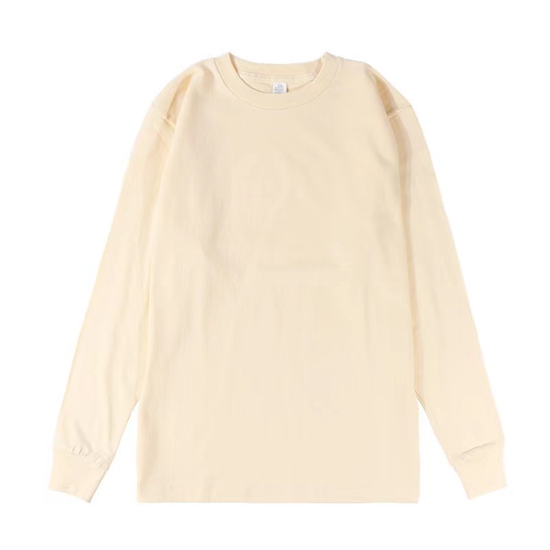 新作250gヘビーウェイト純綿ラウンドネック長袖Tシャツ メンズ トレンドブランド ファッション カジュアル ゆったり プリント 熱転写プリントトップス