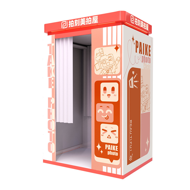 Cabina de fotos de autoservicio con escáner integrado para tomar retratos en lugares turísticos, uso comercial en centros comerciales, fabricante de cabinas de fotos inteligentes
