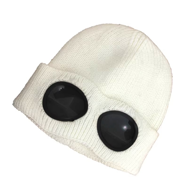 Pilot glasses wool cap-White