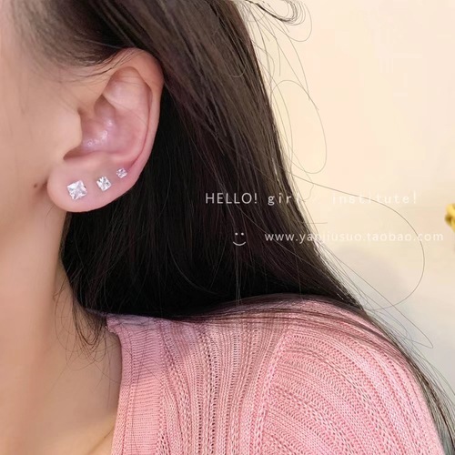S925 Silver Needles Exquisite Zirconia Stud Earrings for Women, Sleep-Proof, No Need to Remove While Sleeping, Refined Luxury Style Earring Set Bone Stud Earrings