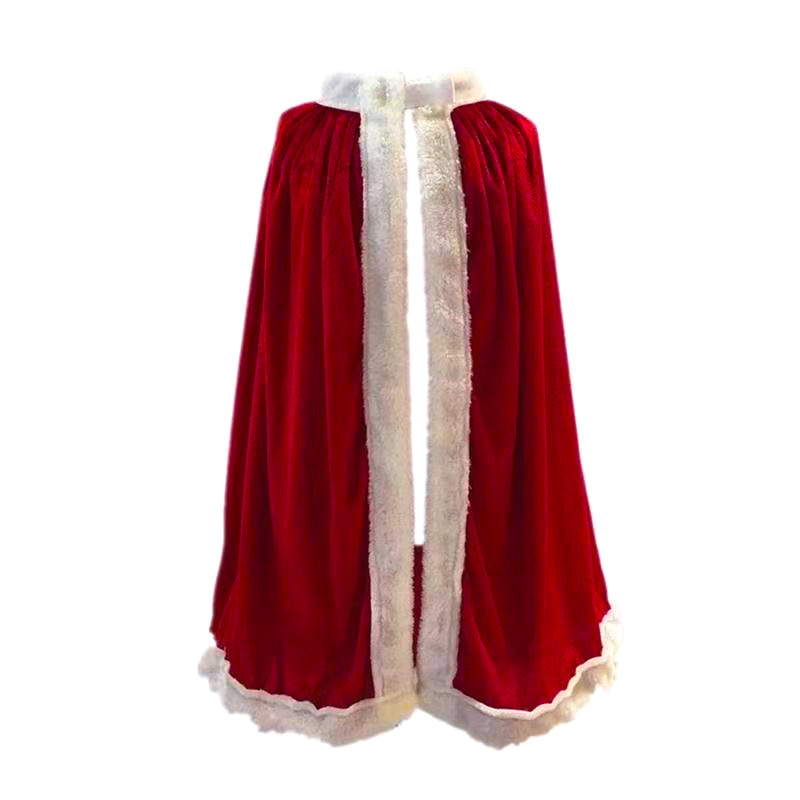 Christmas Cloak Prom Party Outer Performance Shawl Little Red Riding Hood Plus Fur Edge Mid-Length Cloak Stage Wear for Women Christmas Cloak Prom Party Outer Performance Shawl Little Red Riding Hood Plus Fur Edge Mid-Length Cloak Stage Wear for Women