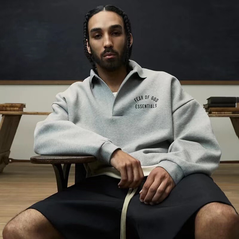 State's New Fog Stack Essentials Autumn and Winter Fleece-Lined Trendy Brand Polo Long-Sleeved Sweatshirt for Men and Women State's New Fog Stack Essentials Autumn and Winter Fleece-Lined Trendy Brand Polo Long-Sleeved Sweatshirt for Men and Women