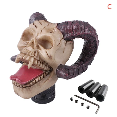 Car modified gear shift knob, personalized skull-shaped gear shift knob, manual and automatic (Cab and accessories) - bison-skull