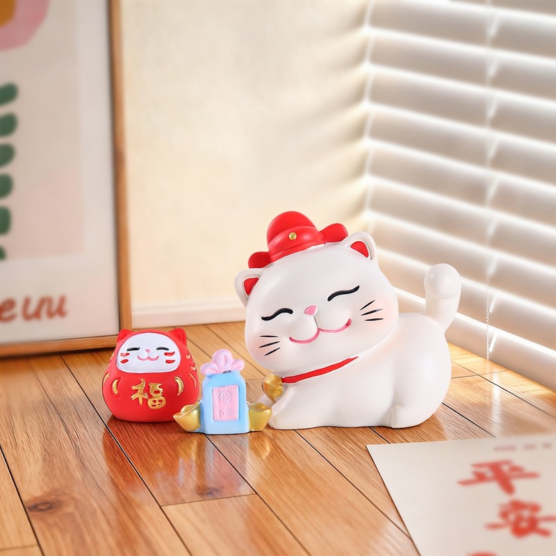 客厅玄关装饰品财源广进招財猫卡通桌面摆件节日礼物送朋友批发|undefined