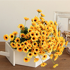 Ins Trend Sunflower Artificial Flower Living Room Dining Table Home Decor Sunflower Cross-border Small bunch of Artificial Sunflower Wholesale