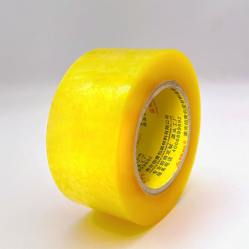 Mayorista caja de cinta adhesiva transparente alta tenacidad alta adhesiva empaque expreso papel de sellado amarillo caja de cinta adhesiva ancha tela de sellado de gran volumen
