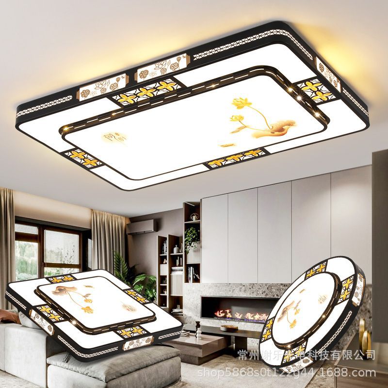 客厅灯 led吸顶灯现代简约新中式铁艺卧室灯家用智能遥控房间灯具