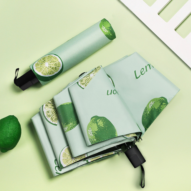 Fresh Fruit Umbrella Student Folding Anti-Uv Sunshade Women's Sunny or Rainy Sun Umbrella Custom Wholesale Fresh Fruit Umbrella Student Folding Anti-Uv Sunshade Women's Sunny or Rainy Sun Umbrella Custom Wholesale