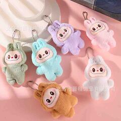 きしむかわいい Labubu 人形ペンダント漫画 Labubu ウサギぬいぐるみバッグキーホルダー小さなペンダントバッチ