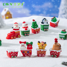 微景观创意圣诞小动物雪人火车 DIY装饰品挂配件水晶球造景小摆件
