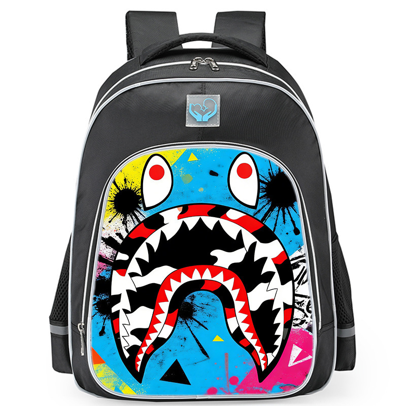 New Product Launch - Shark Mouth Graffiti Trendy Style Reflective Backpack for Students with High Visibility at Night New Product Launch - Shark Mouth Graffiti Trendy Style Reflective Backpack for Students with High Visibility at Night
