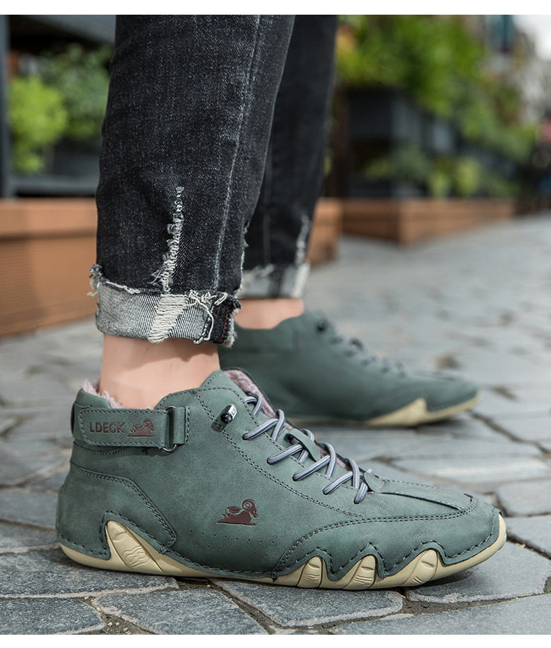 Bốt Martin nam cổ cao lót nhung giữ ấm, giày bông da lộn đế cao su chống trượt — C8008M kaki lót nhung, C8008M màu xám lót nhung, C8008M màu đen lót nhung, F8008M màu hồng lót nhung chi tiết 26