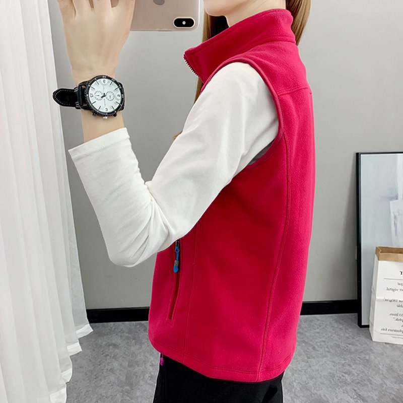 조끼 양털 여성용 가을 겨울 야외 카디건 양면 폴라 양털 조끼 따뜻한 산호 양털 조끼 코트 양털