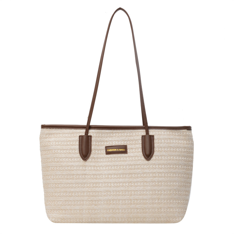 Paja trenzada bolsa de vacaciones mujeres 2026 nueva moda playa trenzada bolsa de hombro de gran capacidad de transporte universal bolsa de mano image 9