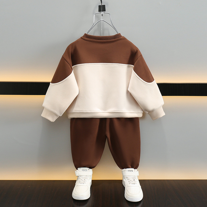 6075 traje de suéter para niño 2024 otoño nuevo bebé de moda otoño traje de dos piezas primavera y otoño para niños marea coreana