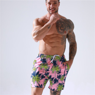 2025 Men's Printed Boxer Briefs European Size Men's Double-Layer Boxer Briefs Casual Sexy Boxer Briefs Beach Pants