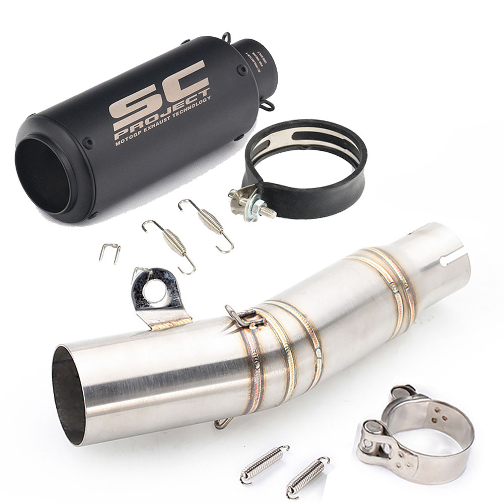 Suitable for Yamaha Yzf-R6 R6 Motorcycle Modified Exhaust Pipe Middle + Tail Section Link Stainless Steel/Carbon