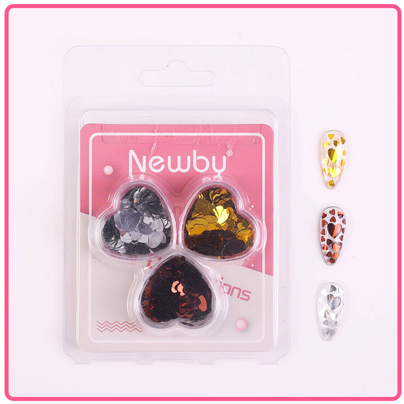 Arte de uñas Aurora mariposa lentejuelas irregulares láser corazón lentejuelas brillo de uñas color mágico accesorios de joyería en caja