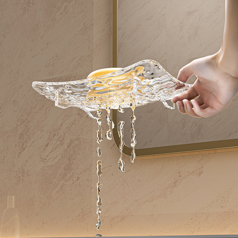 Light luxury soap box for household high-end high-value drain soap dish creative and personalized single-layer storage rack new style 2024