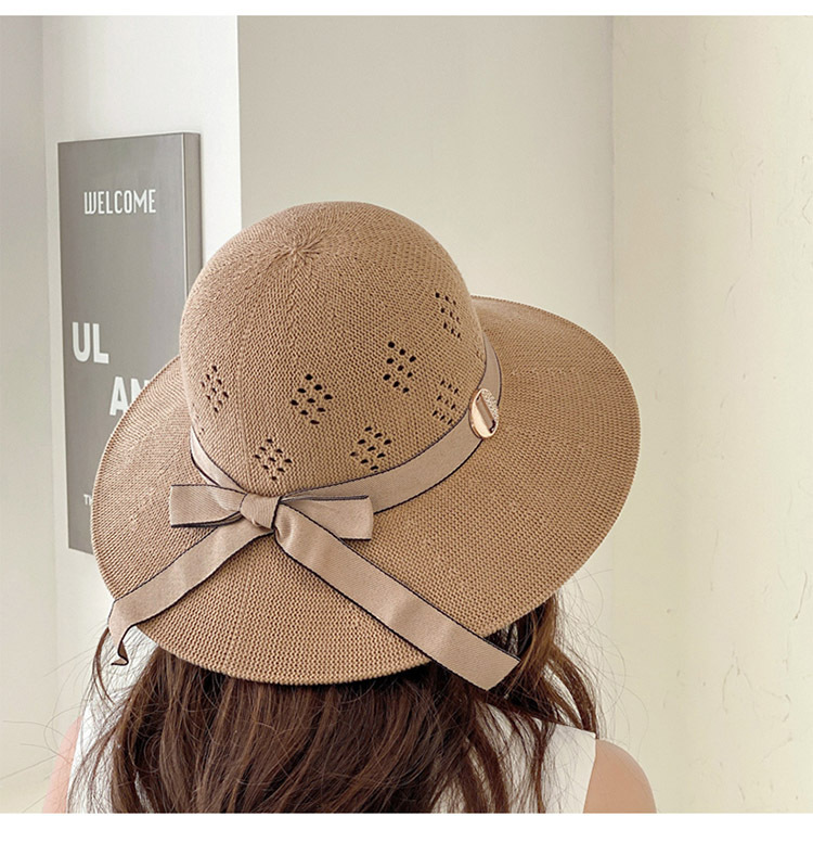 Women's Simple Style Solid Color Wide Eaves Sun Hat display picture 7