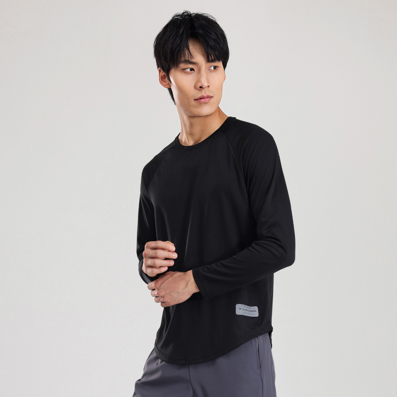 2024 primavera y verano nueva camiseta de secado rápido para hombres corriendo de manga larga ropa de fitness de tiro ropa de entrenamiento ciclismo deportes top