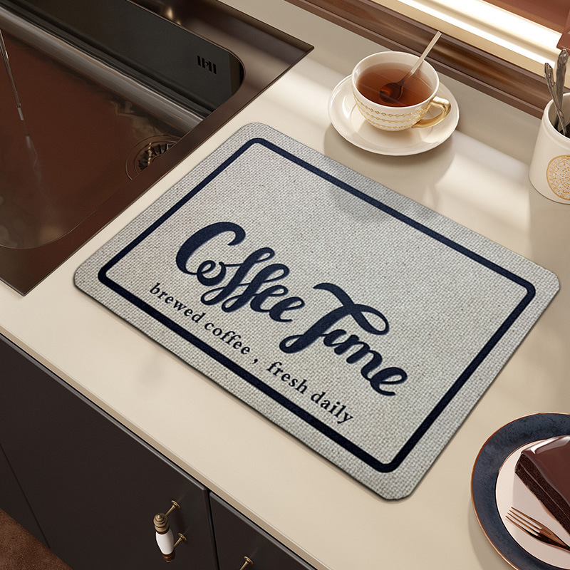 Pu absorbente estera de drenaje cocina encimera hogar antideslizante placa de la montaña estera aislamiento de goma de secado rápido mantel al por mayor