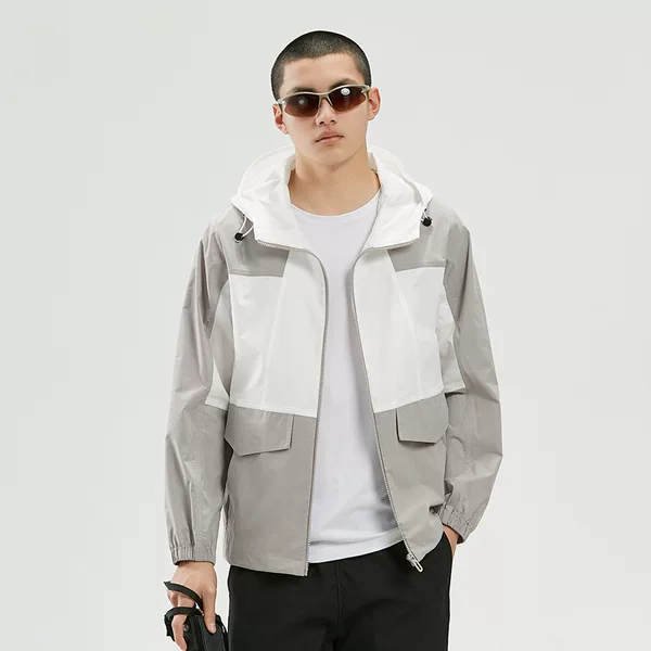 Men's Autumn and Winter Color-Blocked Versatile Youth Handsome Casual Tops Outdoor Windproof and Water-Repellent Sports Jackets