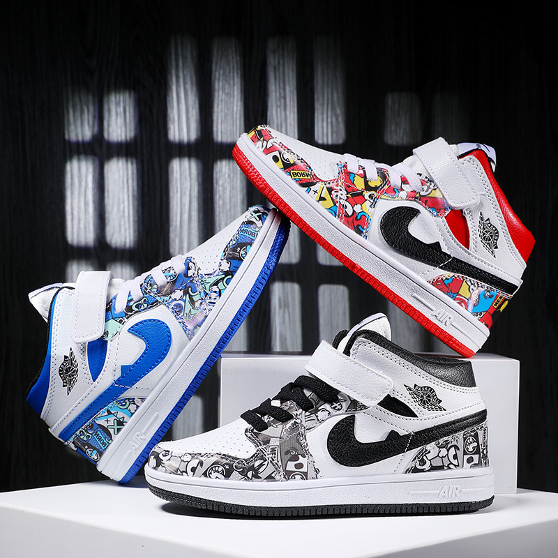 Boys' Shoes Aj Children's Shoes Children's Sports Shoes Air Force 1 Aj1 Basketball Shoes for Older Children High-Top Sneakers Girls