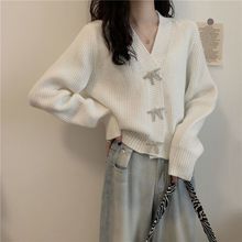 慵懒风短款毛衣外套女2024年春季新款宽松洋气休闲百搭针织开衫女