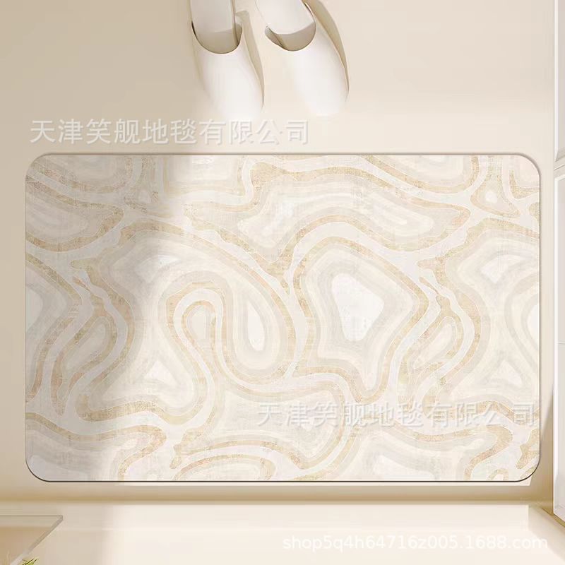 现代简约几何家用浴室硅藻泥地垫吸水速干卫生间门口地垫防滑批发|undefined