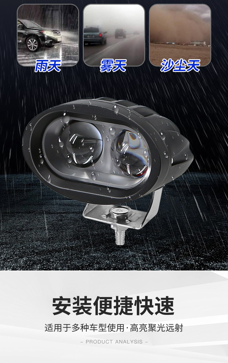 Electric vehicle headlights, high-intensity motorcycle LED headlights, ultra-bright tricycle modification, external 12V/60V auxiliary lights, spotlights